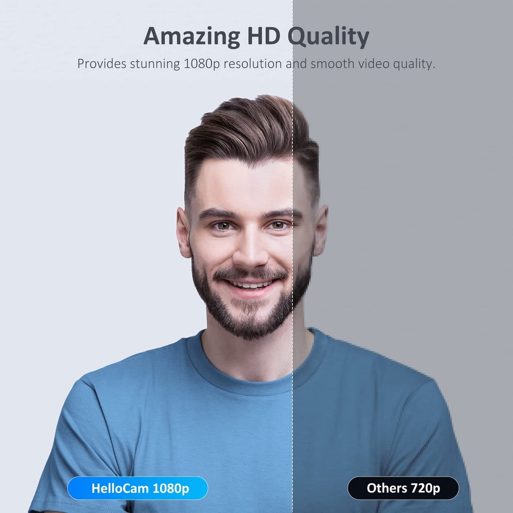 NexiGo HelloCam, 1080P Webcam with Windows Hello, True Privacy, Automatic Ele...
