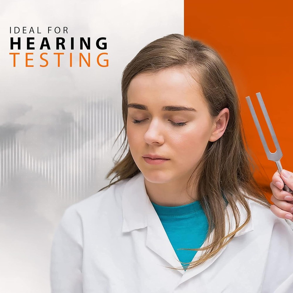 Comprehensive 3-Pc Tuning Fork Set with Taylor Hammer for Auditory Assessments