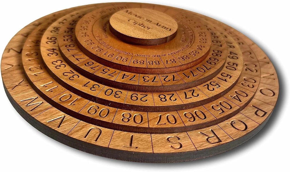 Cipher Wheel Decoder Toy Puzzle Encryption Device Cryptex Code Cracker Kid Gift