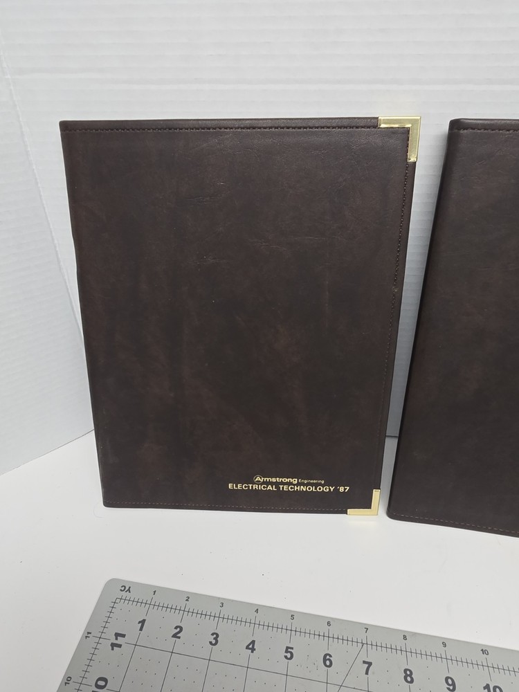 Vintage Armstrong Engineering Electrical Technology 1987 Padfolio Folder Pair