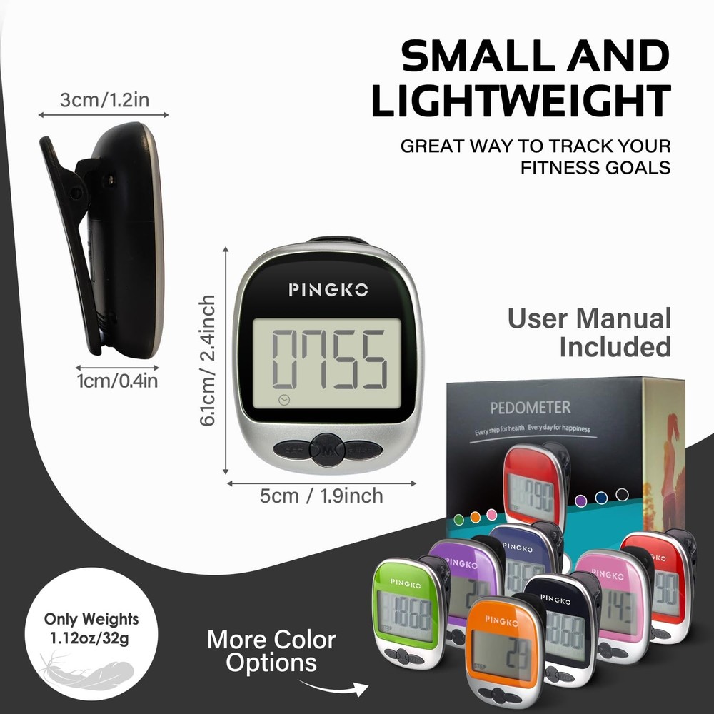 Track Steps Multi-Function Portable Sport Pedometers Step/Distance/Calories C...
