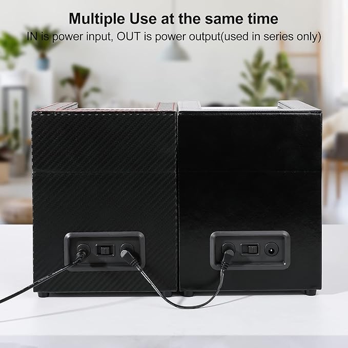 Automatic Rotation Double Watch Winder Box Leather Storage Display Case Gift US