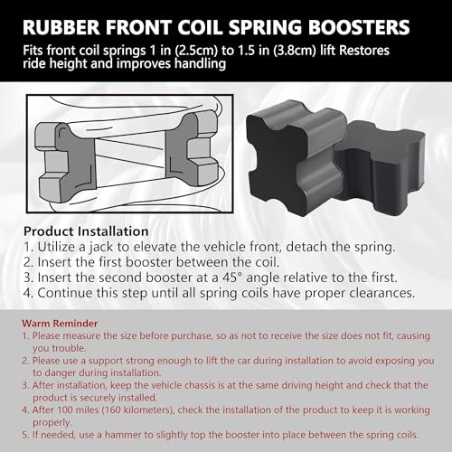 4PCS Rubber Coil Spring Spacers,Heavy Duty Front Coil Spring Booster Kit