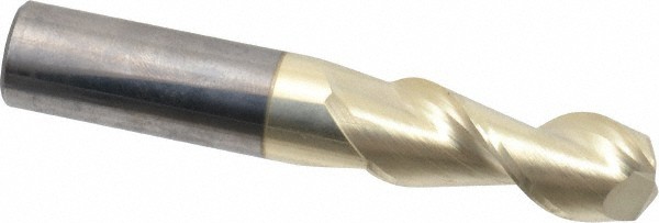 Accupro 1/2" Diam 2 Flute Single End Solid Carbide 0.03" Corner Radius End Mi...
