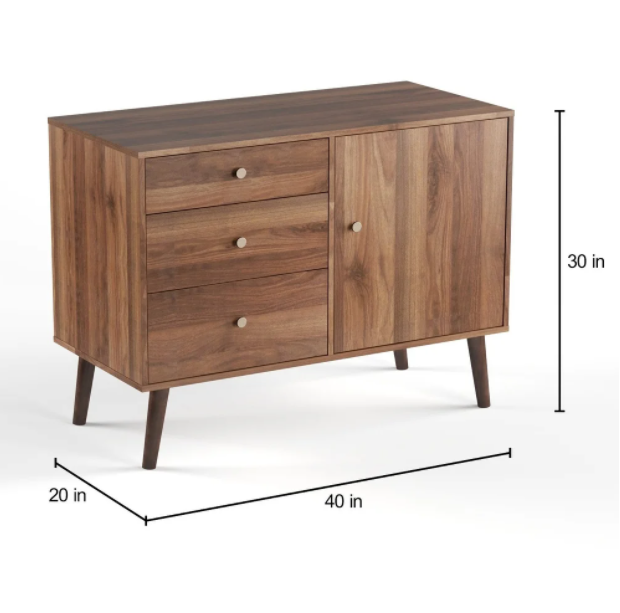 Cabinet Buffet Sideboard Storage Modern Doors Table Drawers Console Wood Room