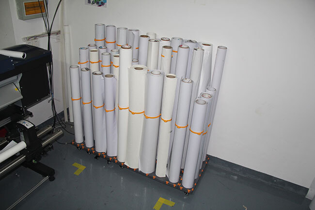 3" Core Detachable Free Assembly Mobile Material Floor Rack for 16 Rolls Vinyl