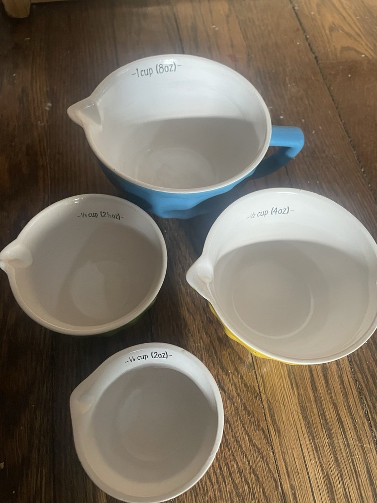 Ceramic 4-Piece Measuring Cup Set, Multicolor Nesting Cups