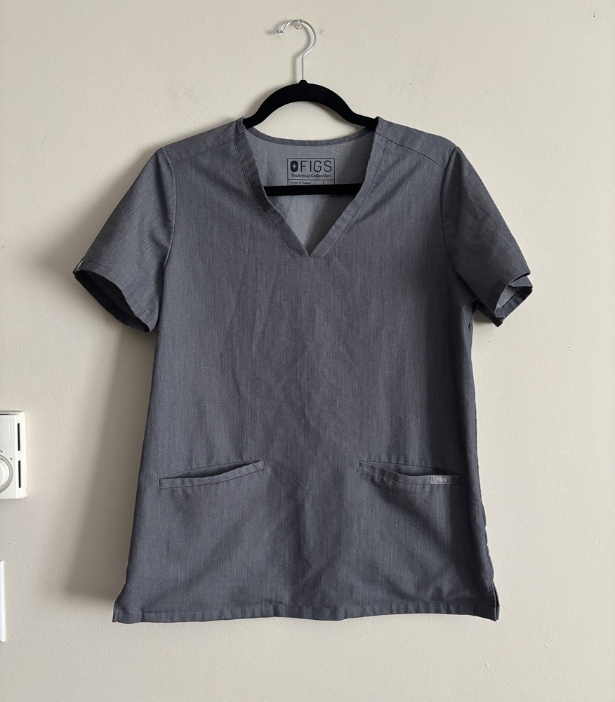Figs Casma Three Pocket Scrub Top Technical Collection Small Gray PO 1557 Work