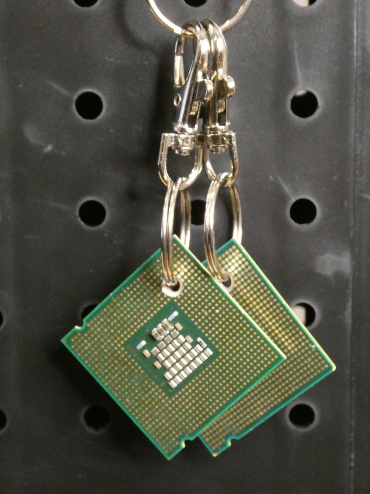 (2) Intel CPU Keychain - Pentium | Core2 | Xeon | Celeron | i5 2nd Gen
