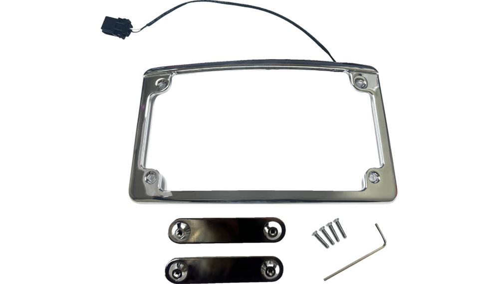 Custom Dynamics Illuminated Radius Chrome License Plate Frame Harley CVO 23-