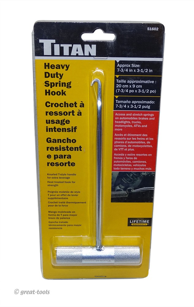 SPRING HOOK PULLER TOOL – motorcycle exhaust springs – heavy-duty t-handle