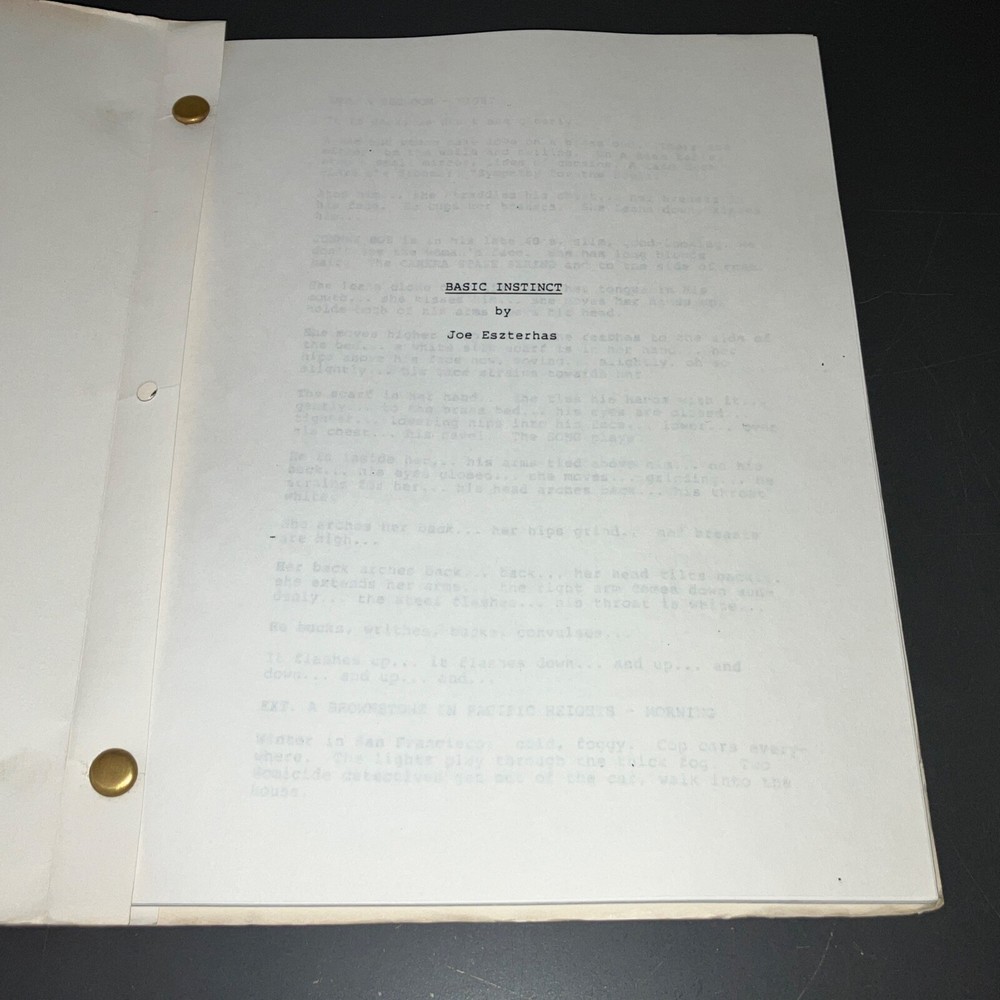 BASIC INSTINCT Undated Joe Eszterhas APA Agency Distribution Draft - A CLASSIC!