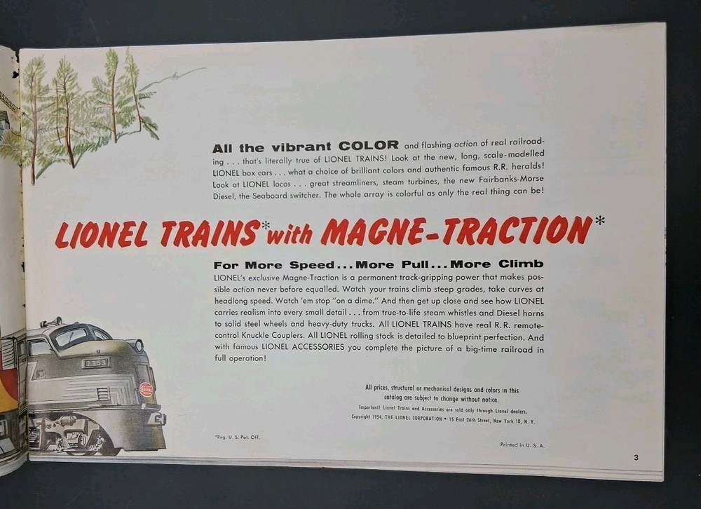 Vintage 1954 Lionel Train Catalog