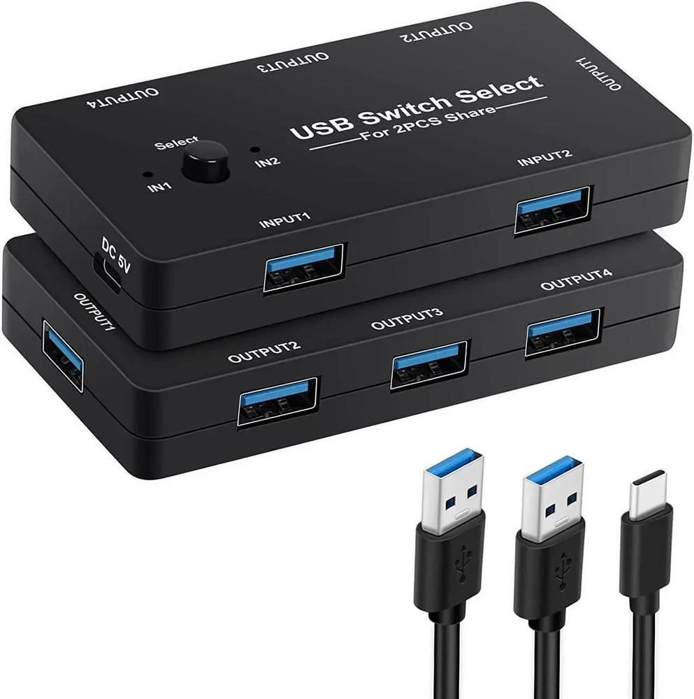 USB Switcher Selector 2 Computers Sharing 4 USB Devices KVM Switcher 2513