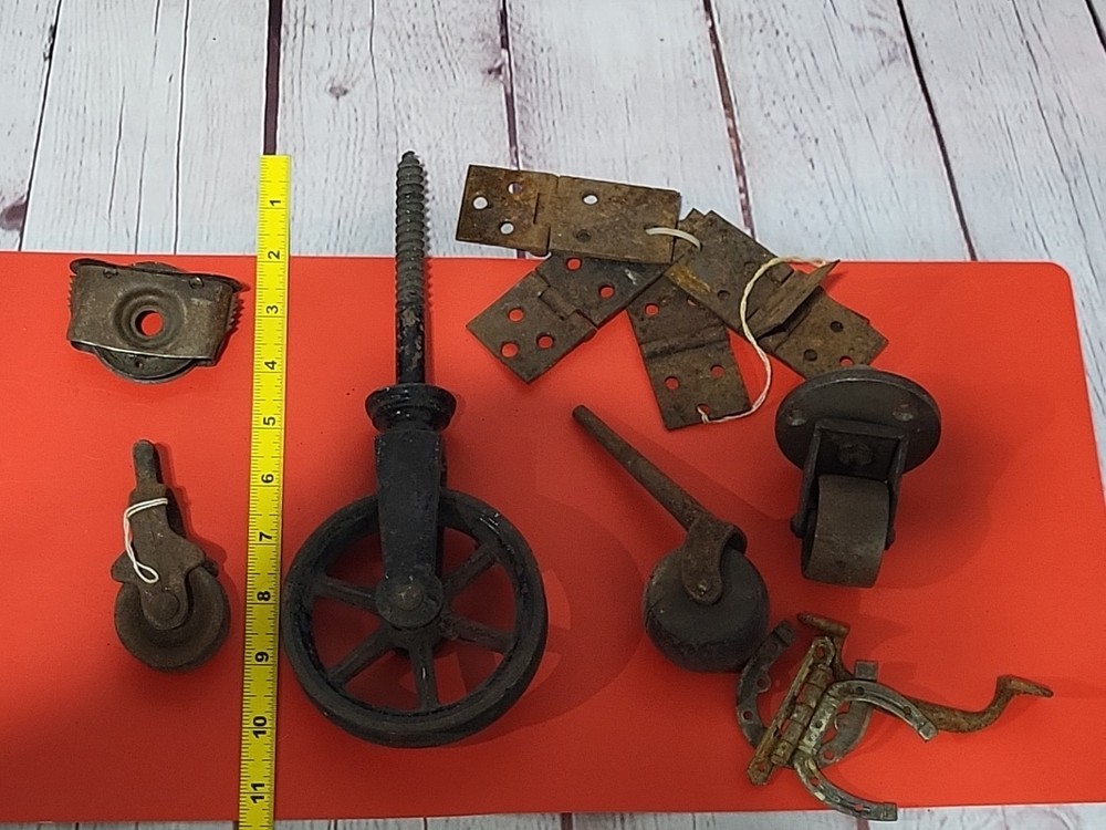 Vintage Pulleys Rusty Rustic Hinges Decor Decorative Primitive Pulley