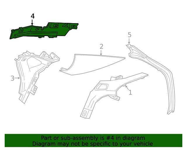 Genuine GM Passenger Side Quarter Panel Upper Trim Panel Bracket 84038702