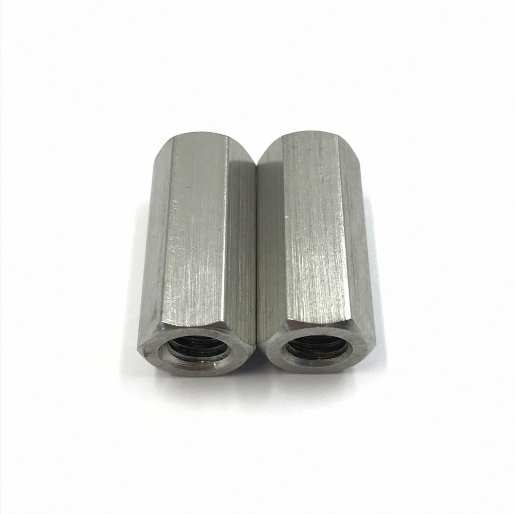 2Pcs M10 x 1.5 pitch Long Rod Coupling Hex Nut Right hand Thread [M3]
