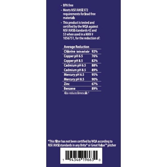 Great Value Water Filters, Fits Great Value & Brita Pitchers, Replacement 3 Pack