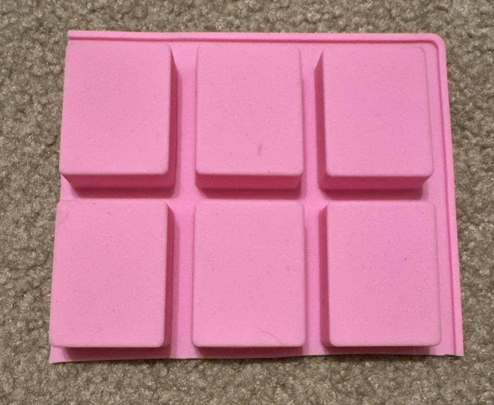 Pink Silicone Rectangular Mold, 6 Grid: Handmade Soap,Cakes, Baking, Chocolate