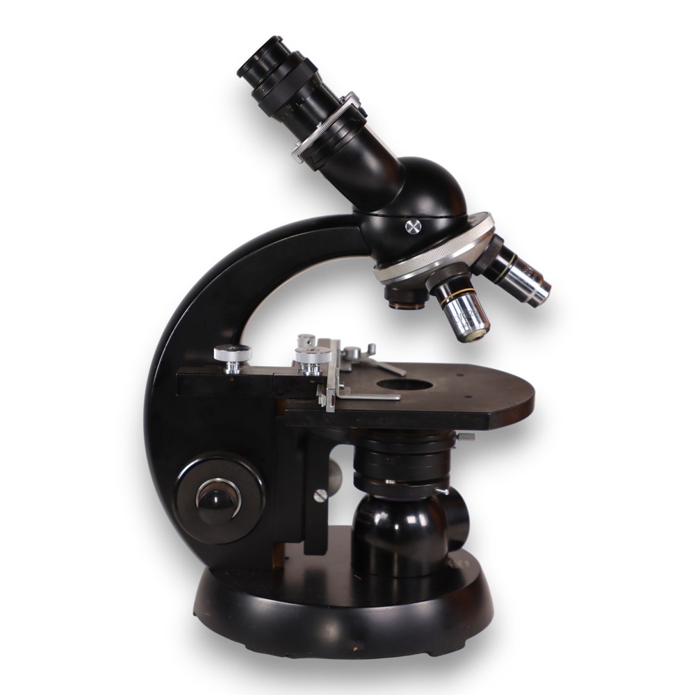 Zeiss Winkel Standard GF Binocular Microscope 4 Objectives Case Vintage 1950's