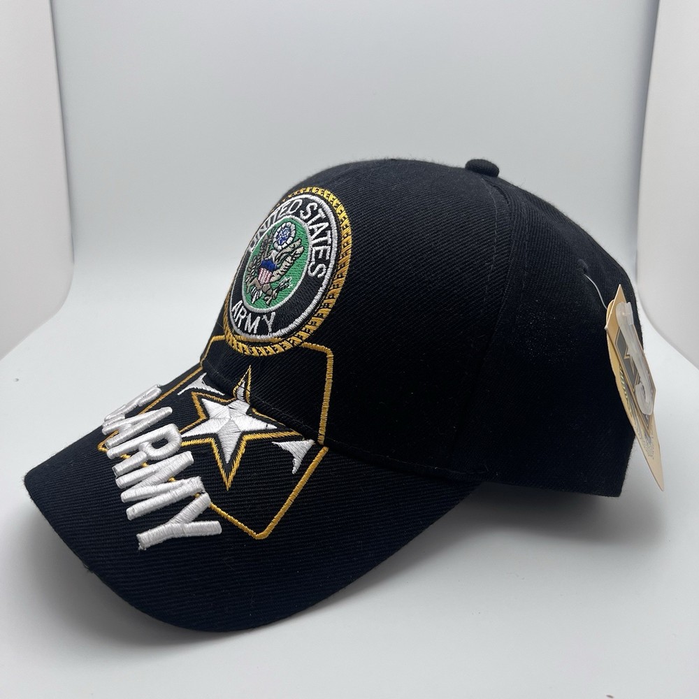 Ruffin Flag Co US Army Black Adjustable Strapback Trucker Hat Baseball Cap
