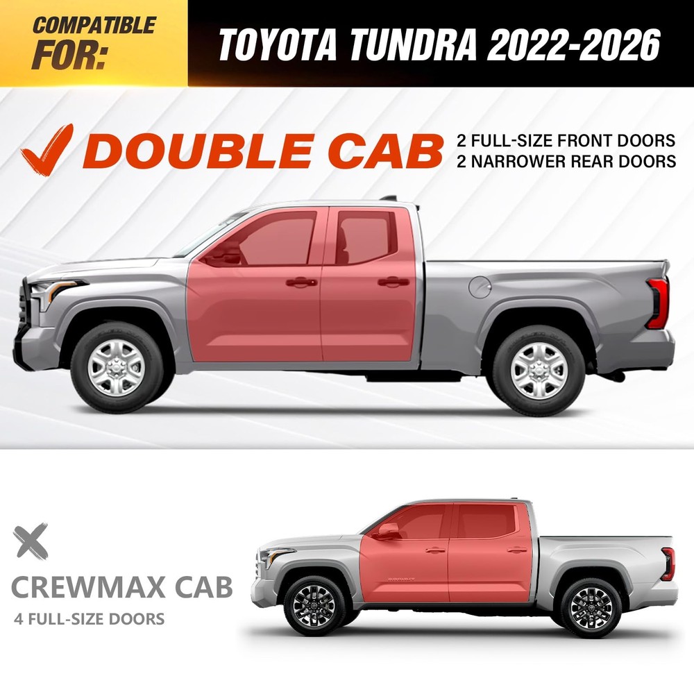 Double Cab Running Boards Compatible with Extended Cab Side Steps