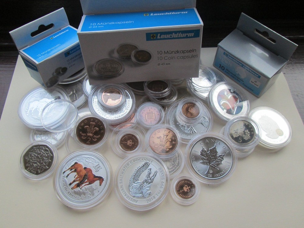 Genuine Lighthouse capsuals! 5 New Lighthouse Coin Capsules various sizes