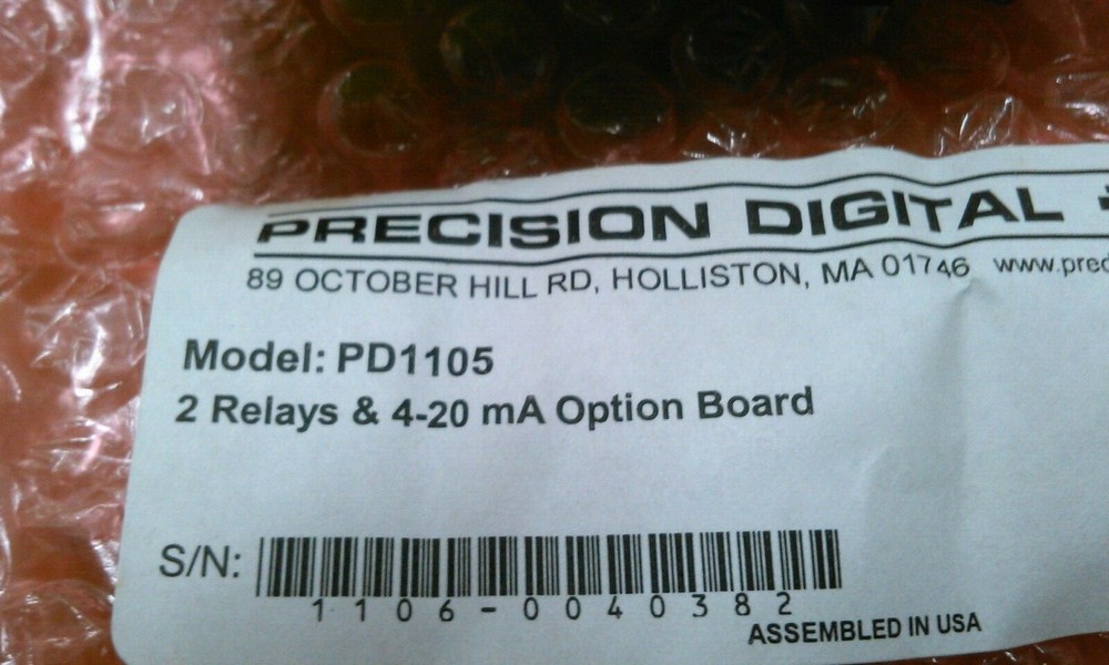 PRECISION DIGITAL PD1105, 4-20 mA OPTION BOARD