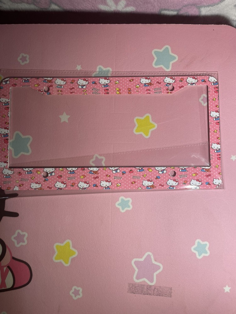 Pink Kitty License Plate Frame Sublimated