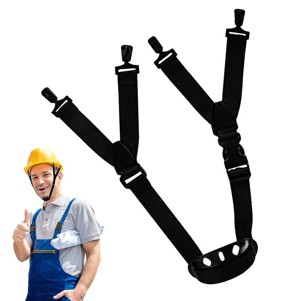 Safety Chin Strap for Hard Hat Adjustable Elastic Helmet Strap Black