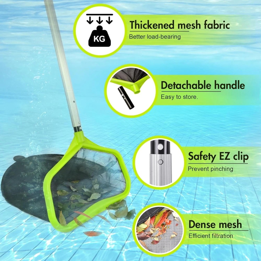 Pool Net, Pool Skimmer Net with Reinforced Frame, Large Capacity Pool Cleaning N