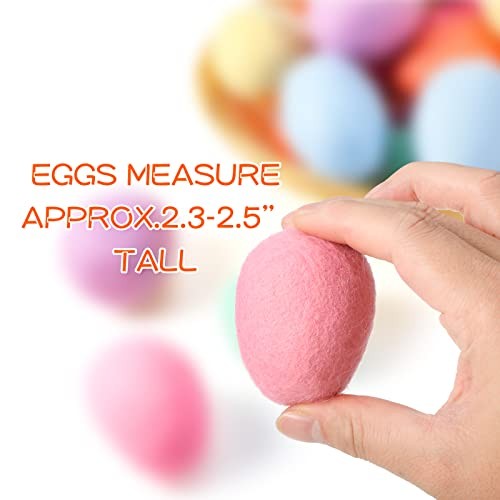 Pcs Felted Easter Eggs Decor, Wool Felt Easter Eggs, Pastel 18 Pastel Color