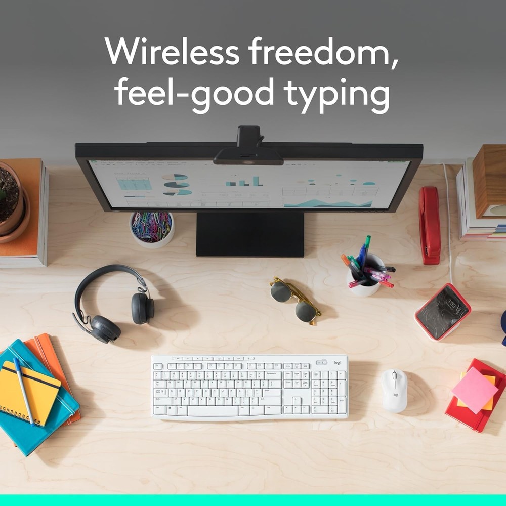Logitech Wireless Combo MK270 Keyboard & Mouse Multimedia Keys Compact For PC