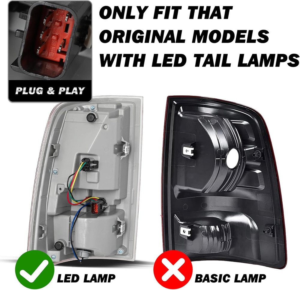 LED Tail Light Assembly for 2013-2018 Dodge Ram 1500/2014-2018 Ram 2500 3500 wit