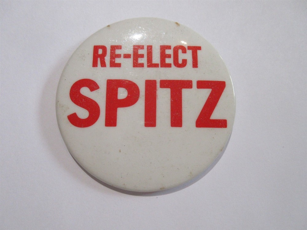 Re-Elect Spitz vintage Political Button 3"
