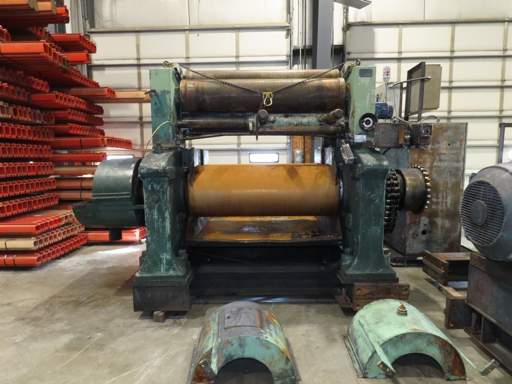 Eemco Rubber Mixing Roll Mill 22"x 60" Rollers 200Hp 3PH Control Panel
