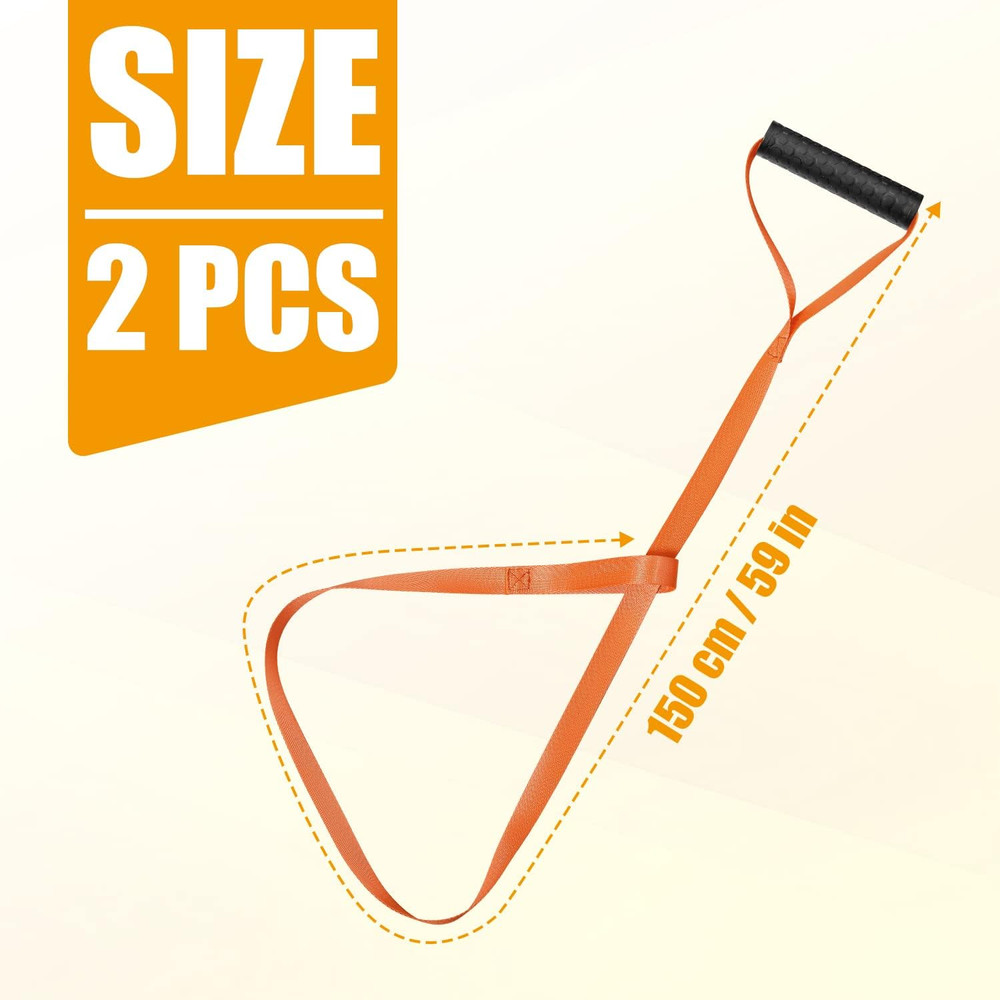 2Pcs Deer Drag Harness, Orange Deer Puller Sled Rope with Self-Lock Loop and Eas