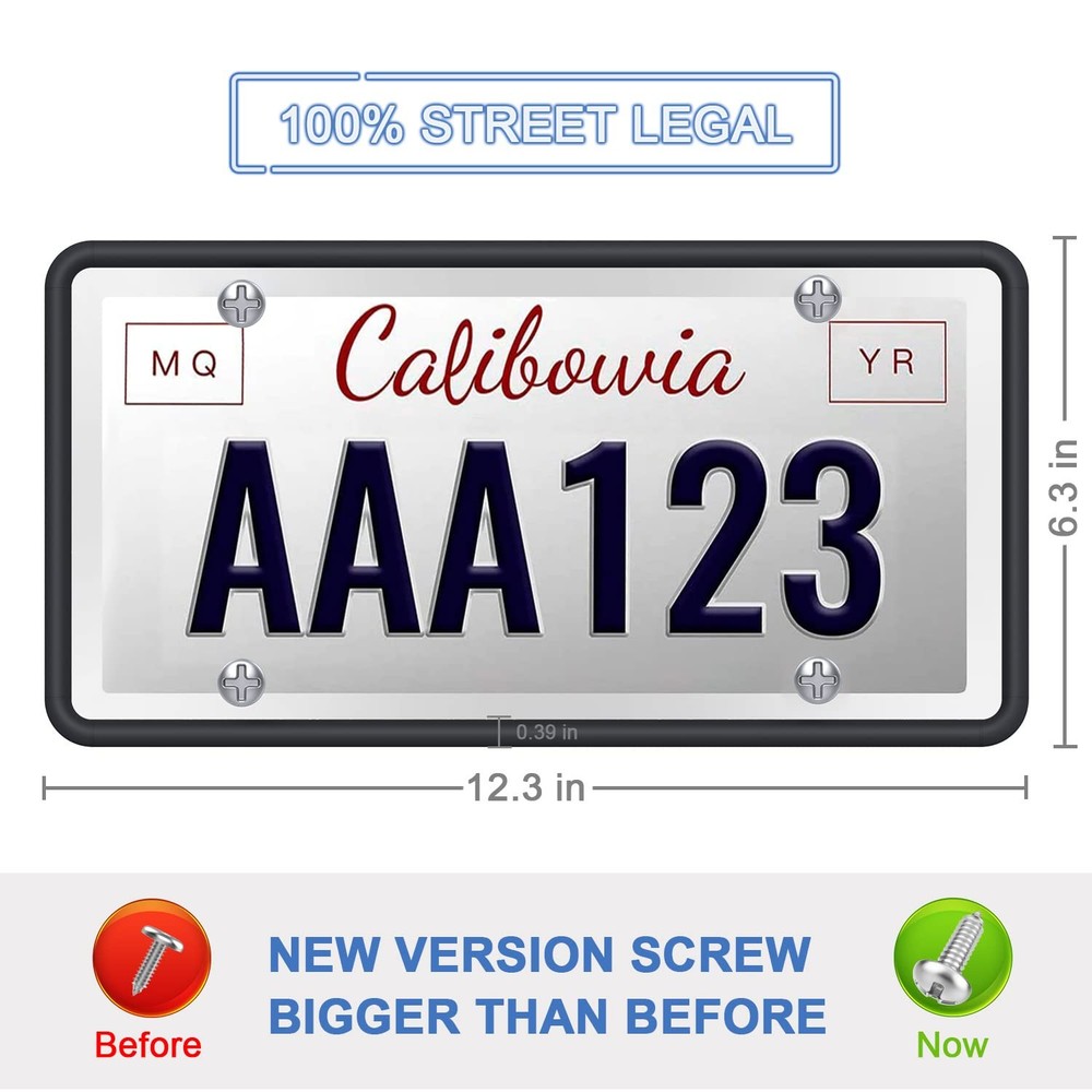 Silicone License Plate Frame Front and Back 2 Pack