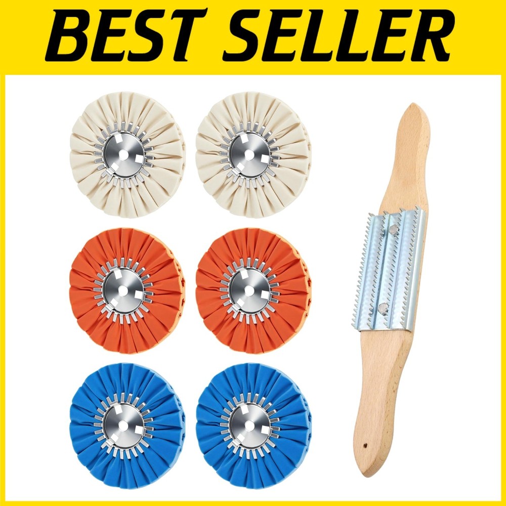 Airway Buffing Wheel Set 7Pc - 8" Diameter, 5/8" Arbor Hole