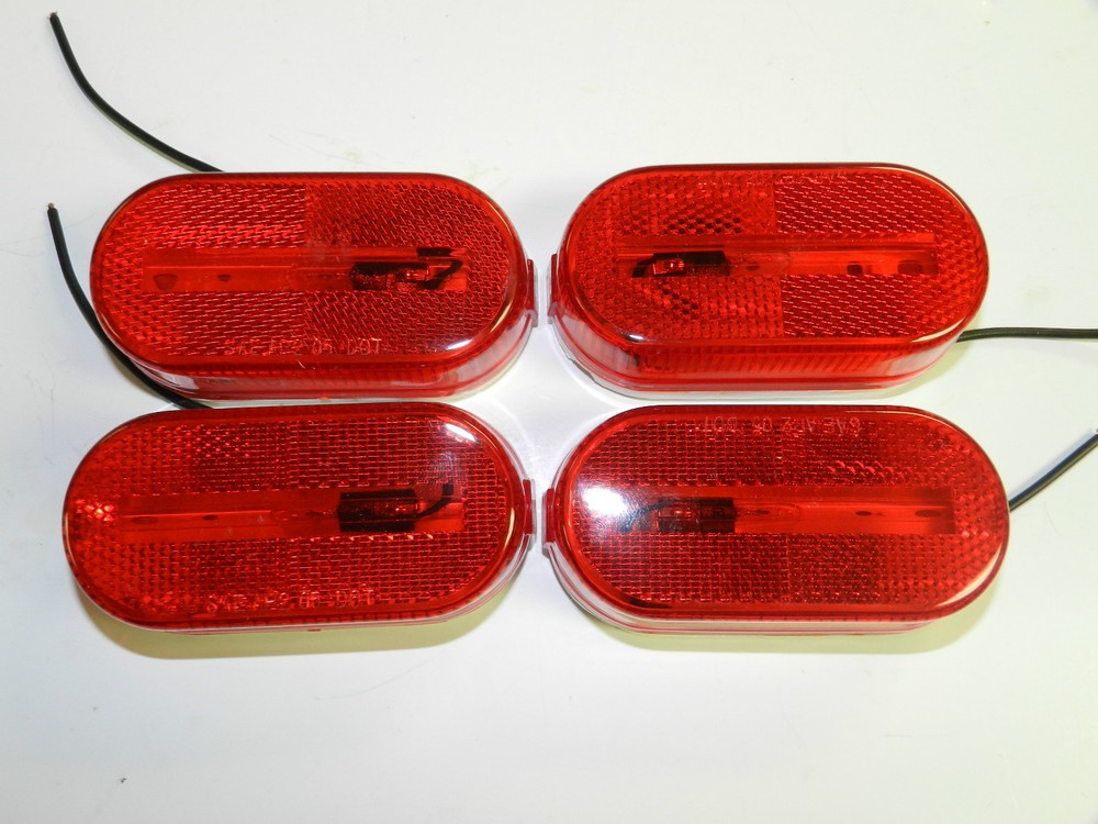 (4) RED Clearance/side Marker Light RV Trailer Truck Utility cargo dump Optronic