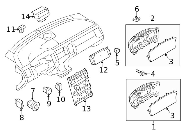 Genuine Ford HVAC Temperature Control Panel DA8Z-19980-E