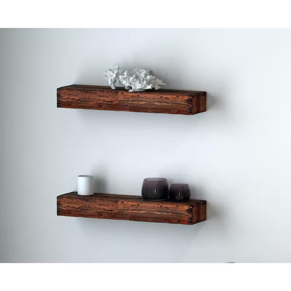 24 In. Distressed Floating Shelves (2-Piece)