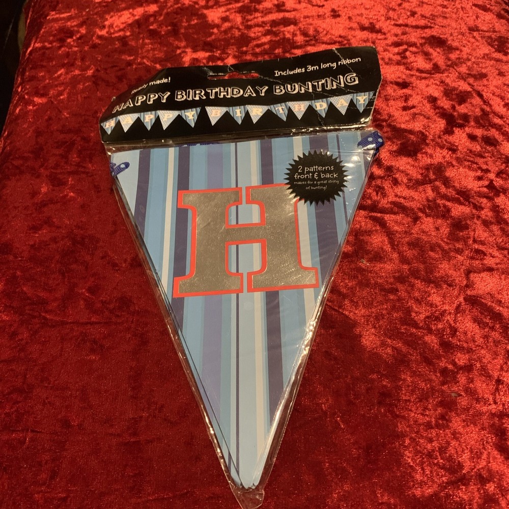 Happy Birthday Bunting Blue