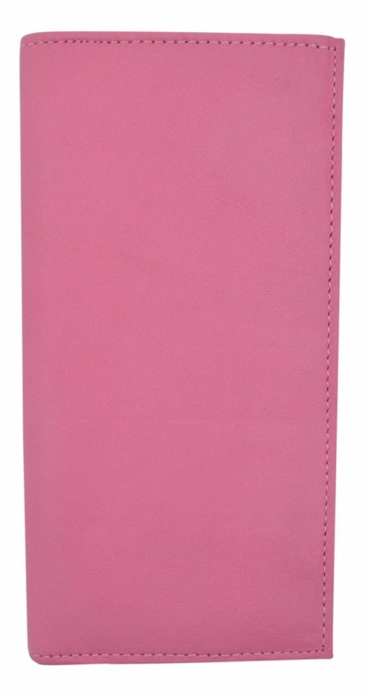 Genuine Leather PLAIN Checkbook Cover Pink NEW!!!