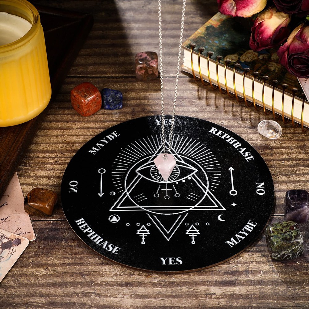 Pendulum Board Set Wooden Dowsing Divination Board Metaphysical Message with
