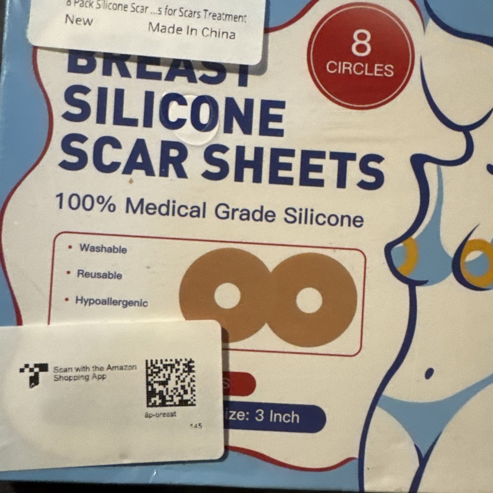 Breast Silicone Scar Sheets 3” 8 Pack Reusable