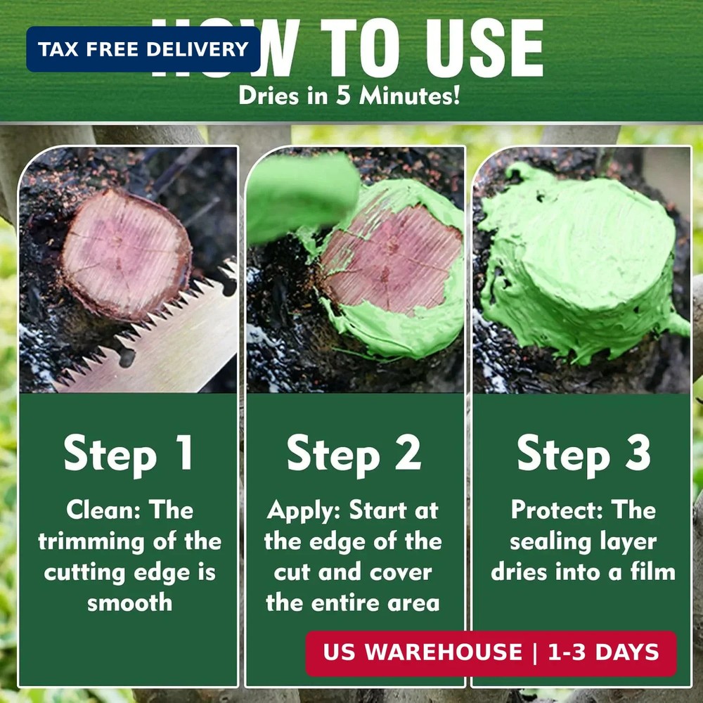 Tree Wound Sealer, Organic Pruning Dressing Paste & Grafting Compound, Natural W