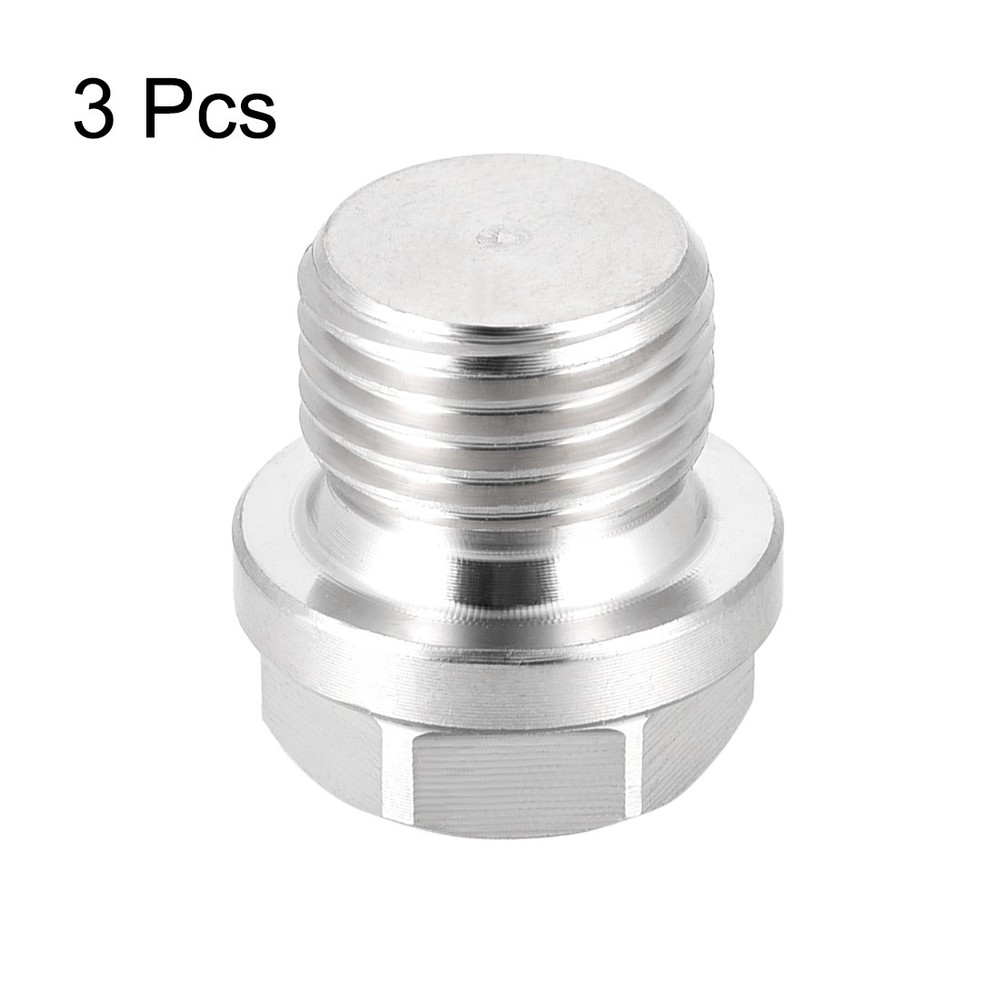M16 x 1.5 Male Hex Head Plug 304 Stainless Steel Solid Thread Pipe Fitting 3Pcs