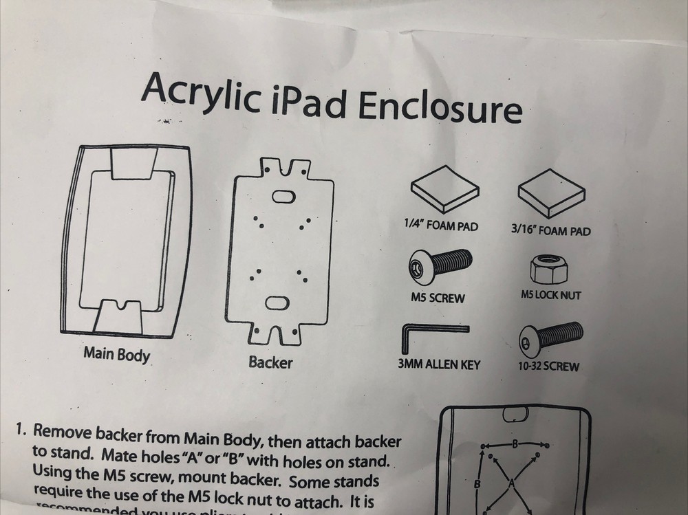 ACRYLIC IPAD MINI WALL MOUNT ENCLOSURE - NEW