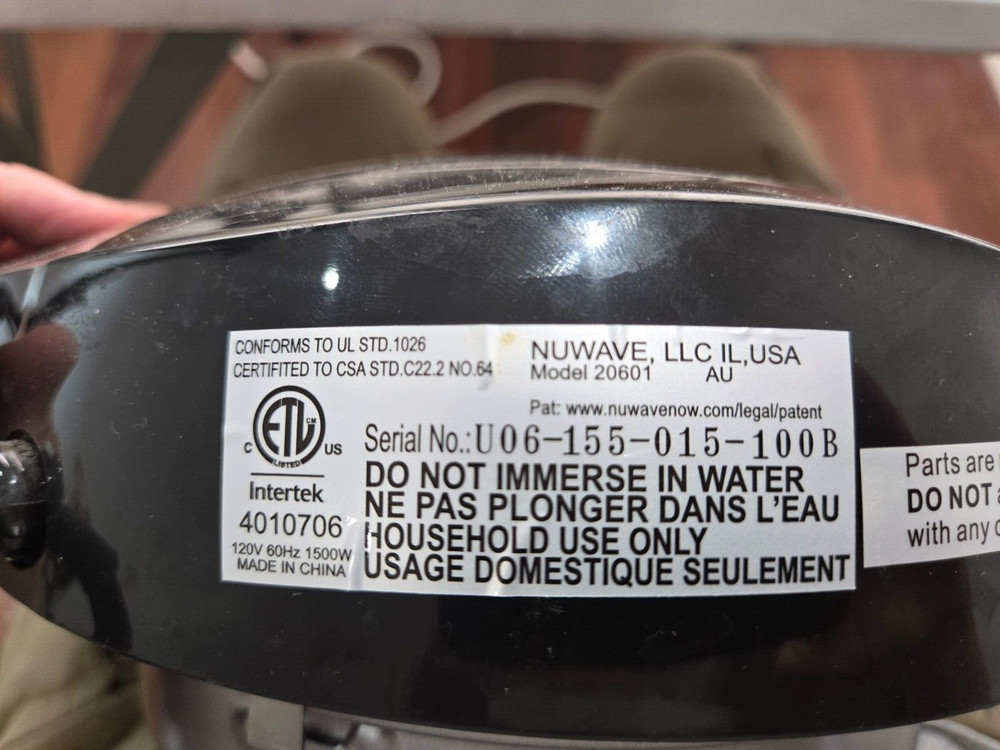 NuWave Pro Plus Infrared Oven 202652 REPLACEMENT Oven Head/Top - ORIGINAL EUC